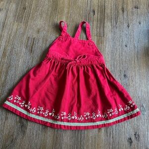 3/27$ Red Baby Dress with Flowers size 12-18 months